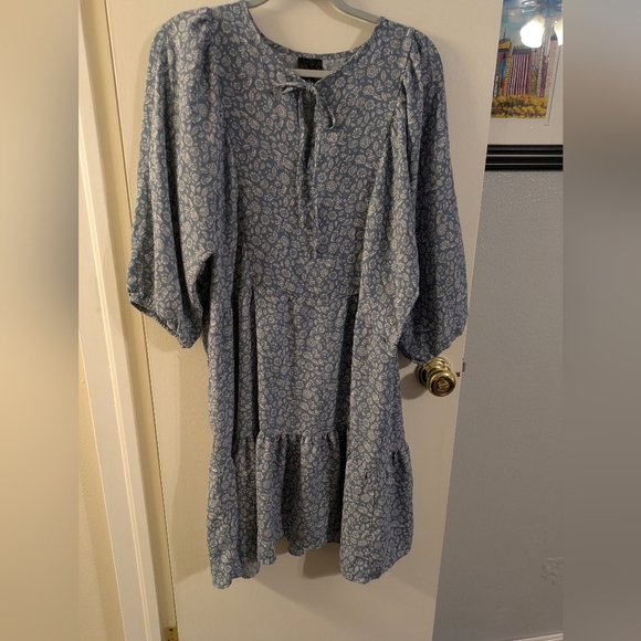 Wallpapher Dresses & Skirts - Wallpapher Blue Patterned Dress